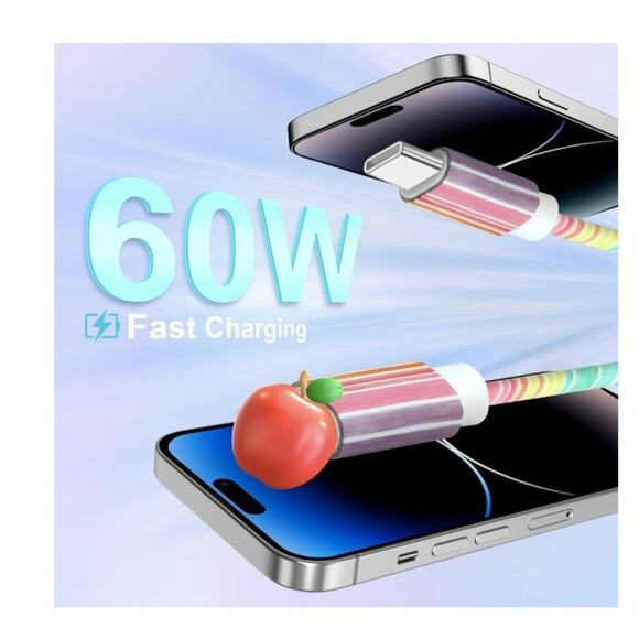 JAKPAK USB C Charging Cable iPhone 3.93 FT 60W Type C to iOS Fast Charge Cable - Picture 4 of 8